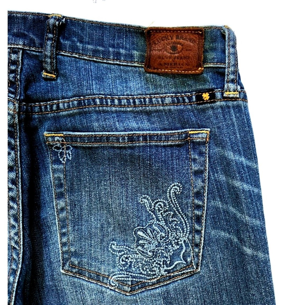 Lucky Brand Sweet N' Crop Jeans Womens Size 4/27 (Fits 30x25) Blue Denim Stretch